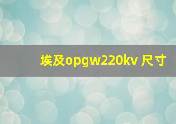 埃及opgw220kv 尺寸